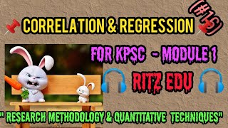 📌 Correlation  & Regression Analysis -- KPSC (Module 1  Research Methodology  & QT )📌