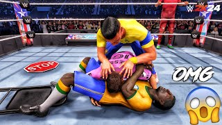 WWE 2K24 - Cristiano & Messi vs. Pele & Pepe - Elimination Match | [4K60]