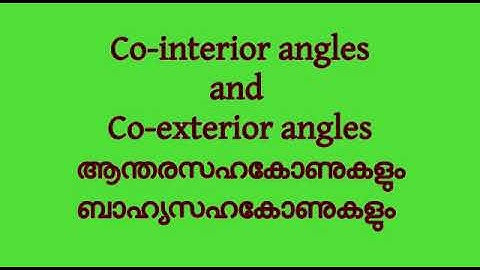 Co - Interior and Co - Exterior Angles