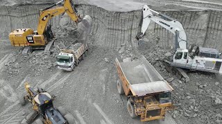 Caterpillar 6015B & Liebherr 984 Excavators Loading Dumpers & Trucks - Sotiriadis/Labrianidis Mining