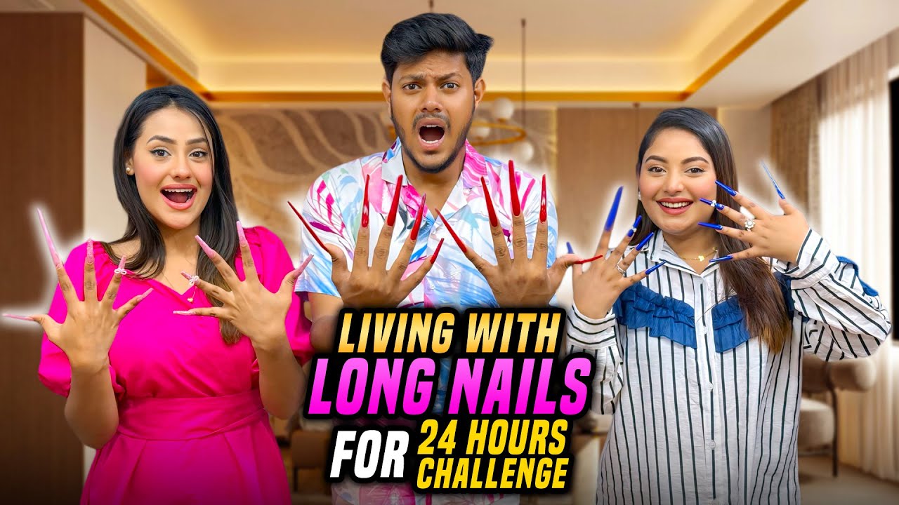 বড় নখ নিয়ে ২৪ ঘণ্টা কাটানোর প্রতিযোগিতা | Living With Long Nails For 24 Hours Challenge | Rakib