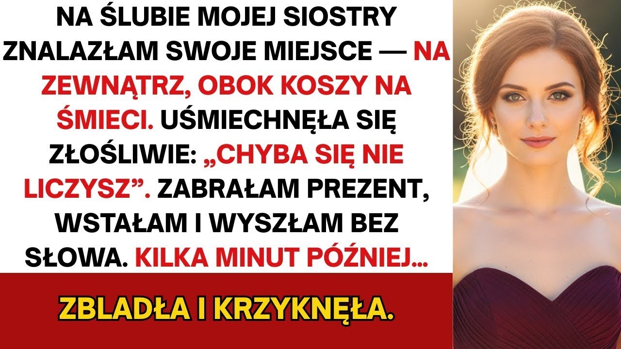Na ślubie siostry usadzono mnie w holu, więc wyszedłem  To, co potem się stało zszokowało wszystkich