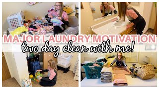 MAJOR LAUNDRY MOTIVATION | 2 DAY CLEAN WITH ME | BEDROOM DEEP CLEAN AND ORGANIZATION