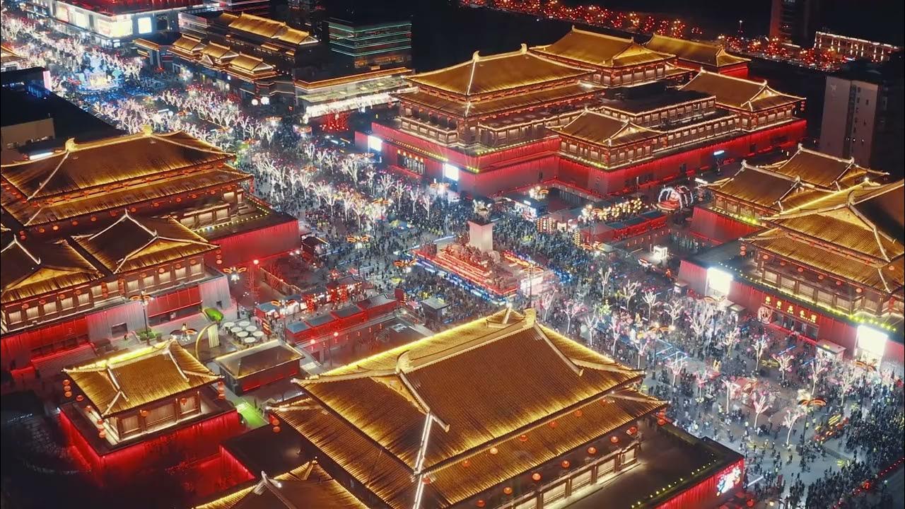 Aerial photography of the Tang Dynasty Never Nights City YouTube