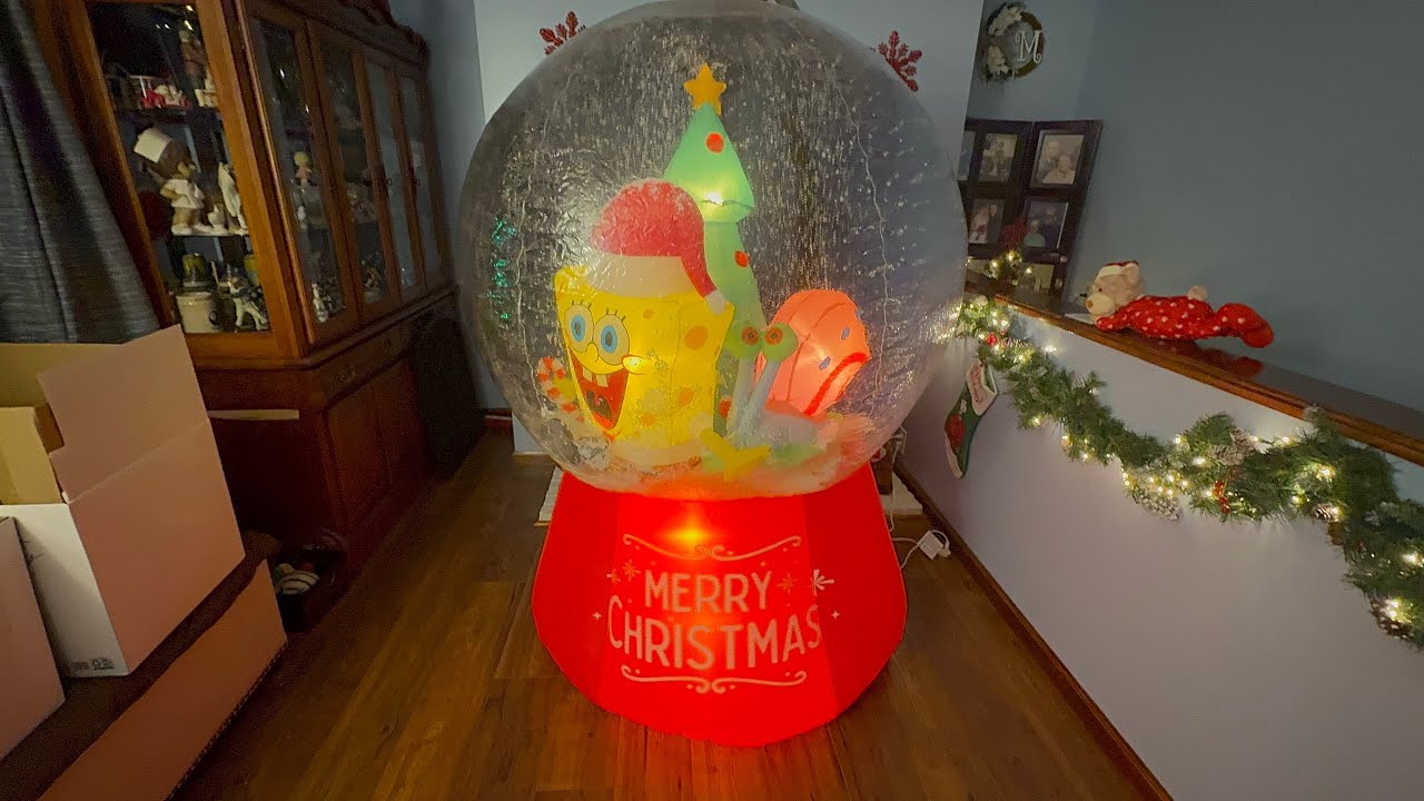 Надувной снежный шар с изображением Губки Боба и Гарри, изготовленный на заказ.