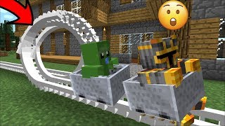 Minecraft MC NAVEED BUILDS A ROLLER COASTER NEAR A ZOMBIE HOUSE! BABY ZOMBIE SURVIVAL! Minecraft