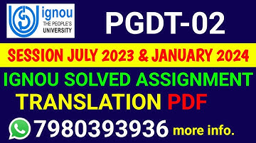 PGDT 2 Solved Assignment 2023-24 Translation, PGDT 2 Solved Assignment 23-24, PGDT-02 Assignment