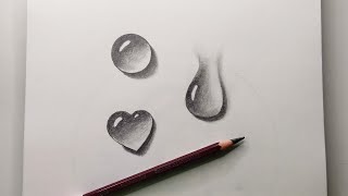 How Draw Water Drops Step by Step #dailyshorts #dropshading #3d #drawing