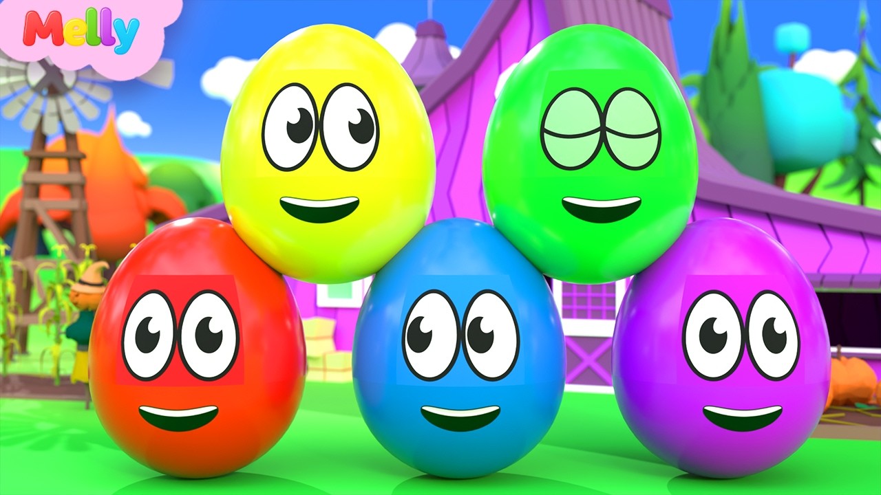 Aprender Colores y Números | Huevos de Colores en la Granja | Canciones Infantiles Melly en Español