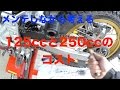 「125ccと250ccのコストをメンテしながら考える」素人バイクメンテカスタム忘備録