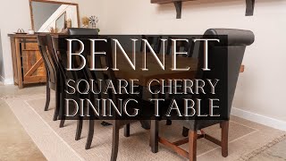 Bennett Rustic Cherry Table – Square Dining Table That Can Be Extended | Handcrafted Elegance