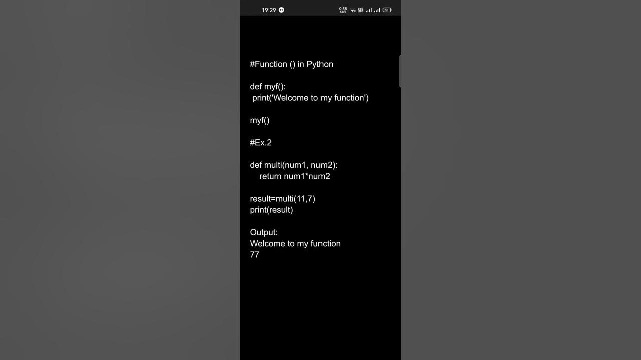 function () in python using the “def” keyword - YouTube