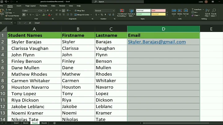 create email using excel