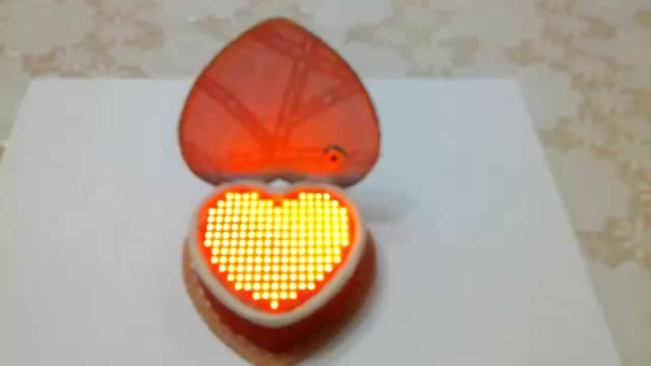 Светодиодное сердце - любимой на 14 февраля! - YouTube