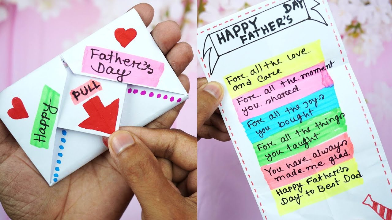 Father's Day Crafts: How to Make Father's Day Greetings Card Without ...