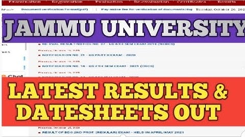 JAMMU UNIVERSITY|| 1st ,2nd , 4th ,6th semester result out