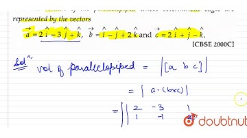 Find the volume of the parallelepiped whose coterminous edges are represented by the vectors `vec(a)