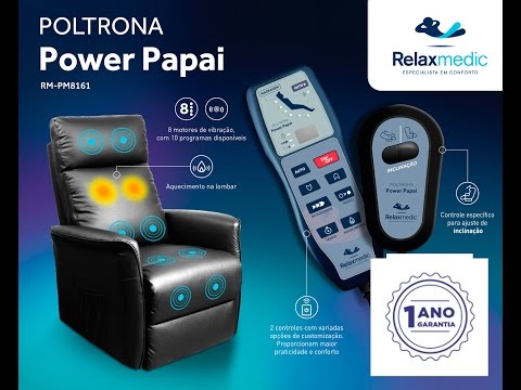 Vídeo do produto Poltrona do Papai Massageadora Reclinável Relaxmedic Preta