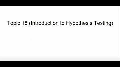 intro to hypothesis testing part 1