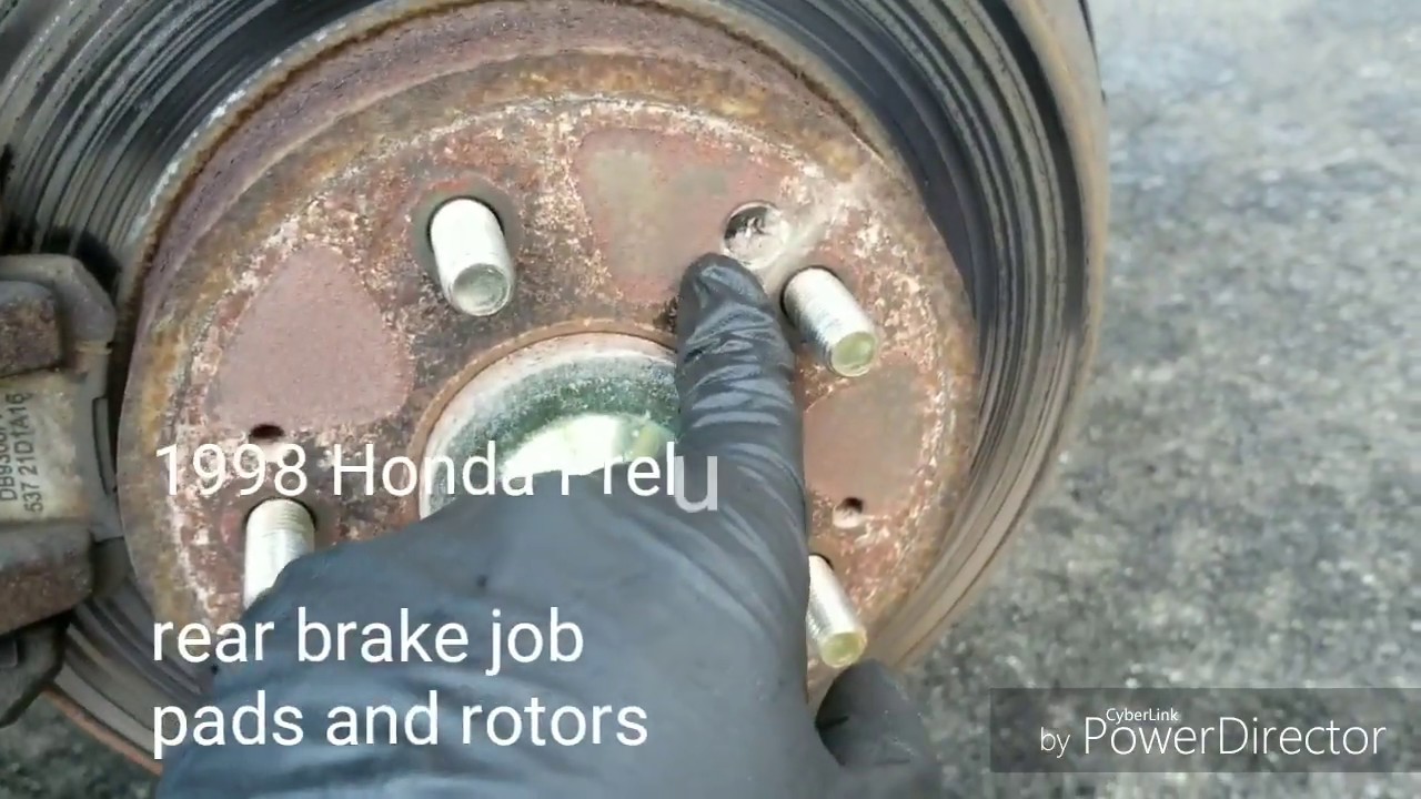Honda Prelude 1997 - 2001 Rear Brakes | rusted rotor screw - YouTube