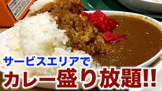【大盛り】岡崎SAで好きなだけ盛れるカレーが安すぎ！【大食い】