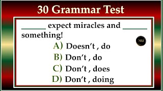 30 Grammar Test | All Tenses Mixed Quiz | Advanced Exercise | No.1 Quality English