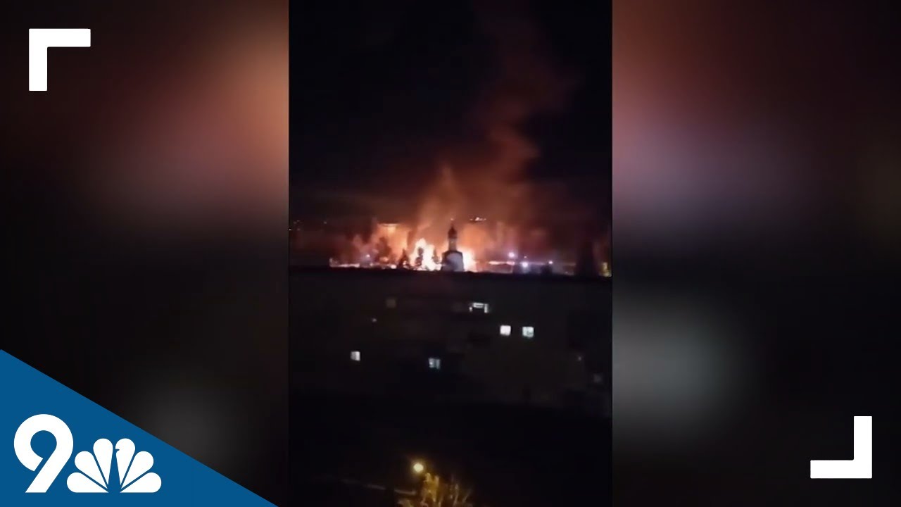 Ukraine: Military academy in Sumy engulfed by fire