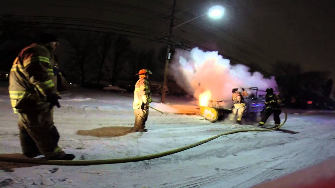 Fairfield Fire Department N.J. Essex County Plow truck fire 1/21/14