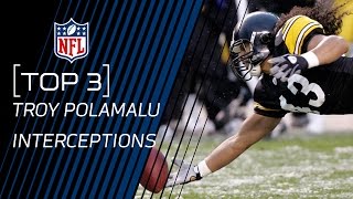 Top 3 Troy Polamalu One-Handed Interceptions Nfl