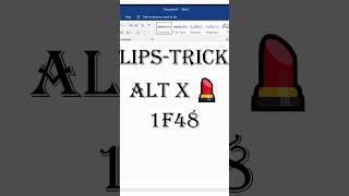 MS Word lips trick | alt x code | pro word skills