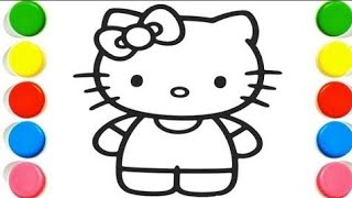 How To Draw cute kitty Drawing, Painting &amp; Coloring For Kids and Toddlers_ Child Art 🐋🌈🎨