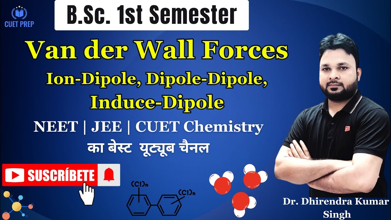 #8 | Van der Wall Forces | Dipole-Dipole, Induce-Dipole | Ion-Dipole | Instantaneous Dipole Forces