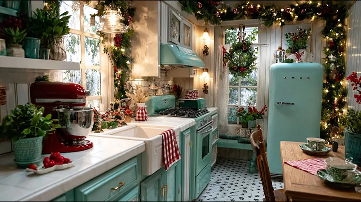 Vintage Kitchen Holiday Decorating Ideas Full of Retro Cheer & Warmth!