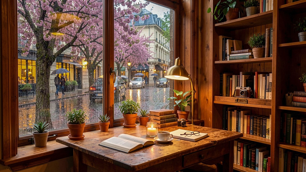 Rainy Day Jazz by the Café Window 🌸 Relaxing Instrumental Jazz for Study, Coffee & Reading