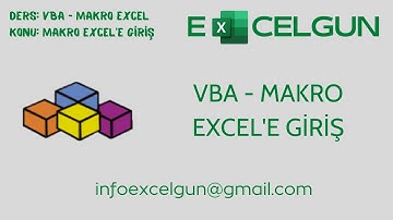 #VBA - Makro Excel Ders 1 : Makro Excel
