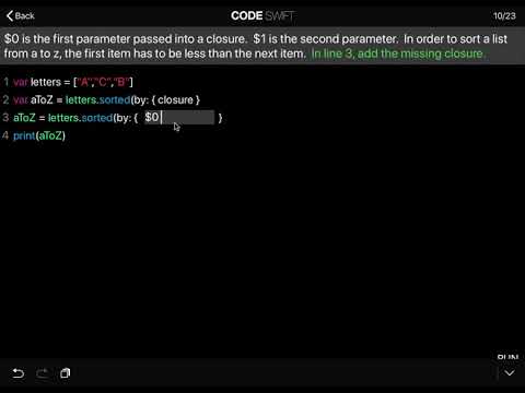 Learn swift: What does $0 and $1 mean inside a closure?