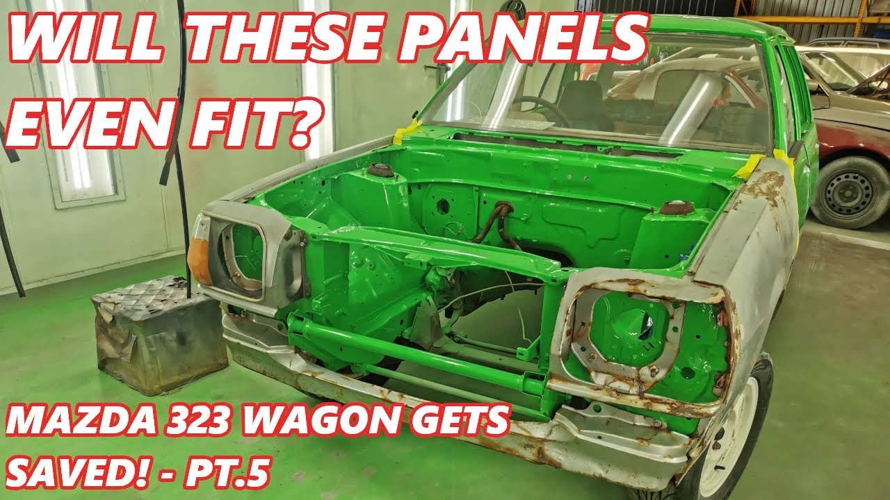 Front panels are BAD! Barn find Mazda 323 wagon part 5 - YouTube