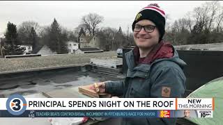 Janesville principal spends night on school roof