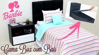 COMO FAZER CAMA BOX COM BAÚ PARA BARBIE | HOW TO MAKE BED BOX WITH CHEST FOR BARBIE