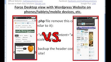 Force Desktop View with Wordpress Website on Mobile Devices