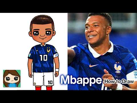 How to Draw Kylian Mbappe ⚽️ FIFA World Cup | France Football Soccer Player