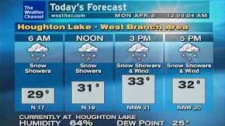 Houghton Lake Weatherstar XL- 4/06/09 00:08 EDT