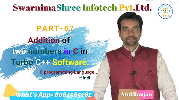 addition of two numbers in c in turbo C++.