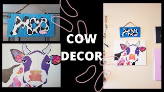 Cow Decor DIYs | Cow Print Wall Art