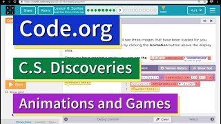 Sprites Lesson 6.9 Code.org Tutorial with Answers - Unit 3 Animation and Games CS Discoveries