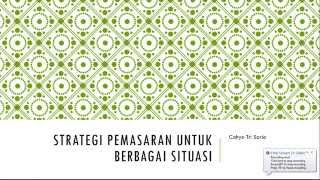 modul 8  pemasaran strategis