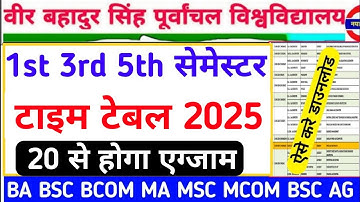 Vbspu टाइम टेबल|Vbspu News Today|Vbspu Time Table 2025|Vbspu Exam Date 2025|Vbspu Examination Form