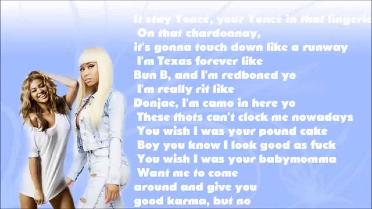 Beyonce Ft Nicki Minaj Flawless Lyrics Youtube