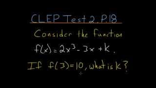 CLEP College Algebra: Evaluating Functions 4