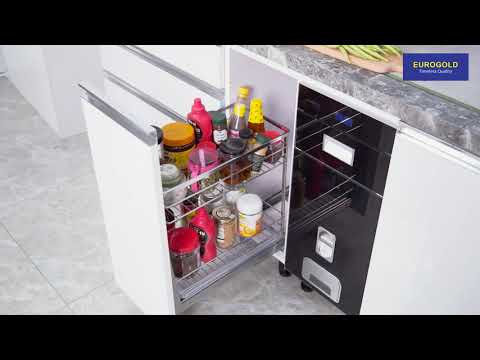 Video Giá gia vị inox nan dẹt, ray giảm chấn Eurogold EP30B - youtube